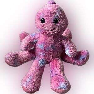 Retired Build a Bear Octopus Plush Toy Pink Blue Tie Dye Sparkle 18"